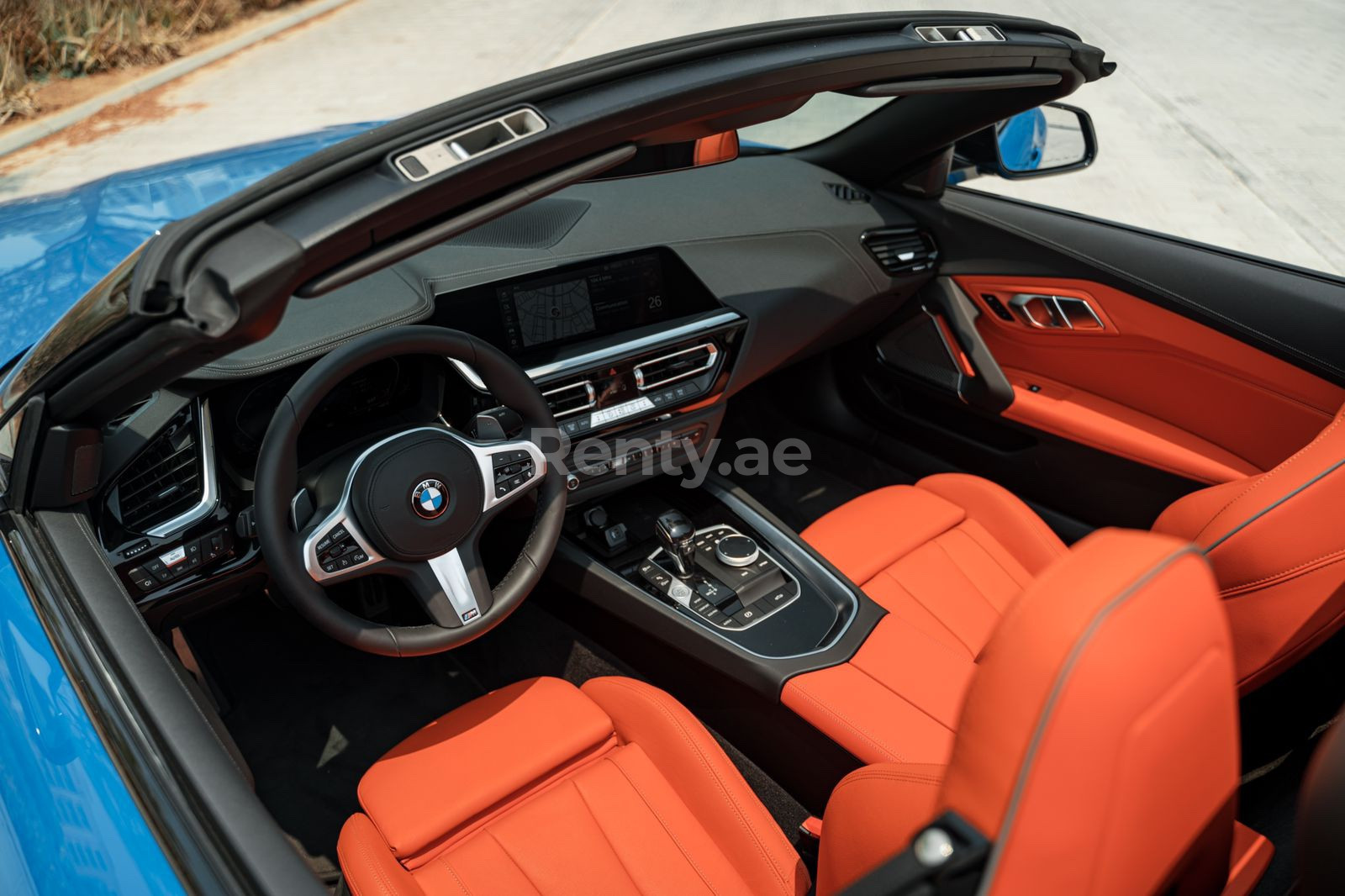 Blue BMW Z4 for rent in Dubai 2