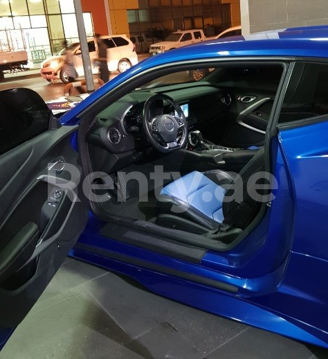 Blue Chevrolet Camaro Coupe for rent in Dubai 1