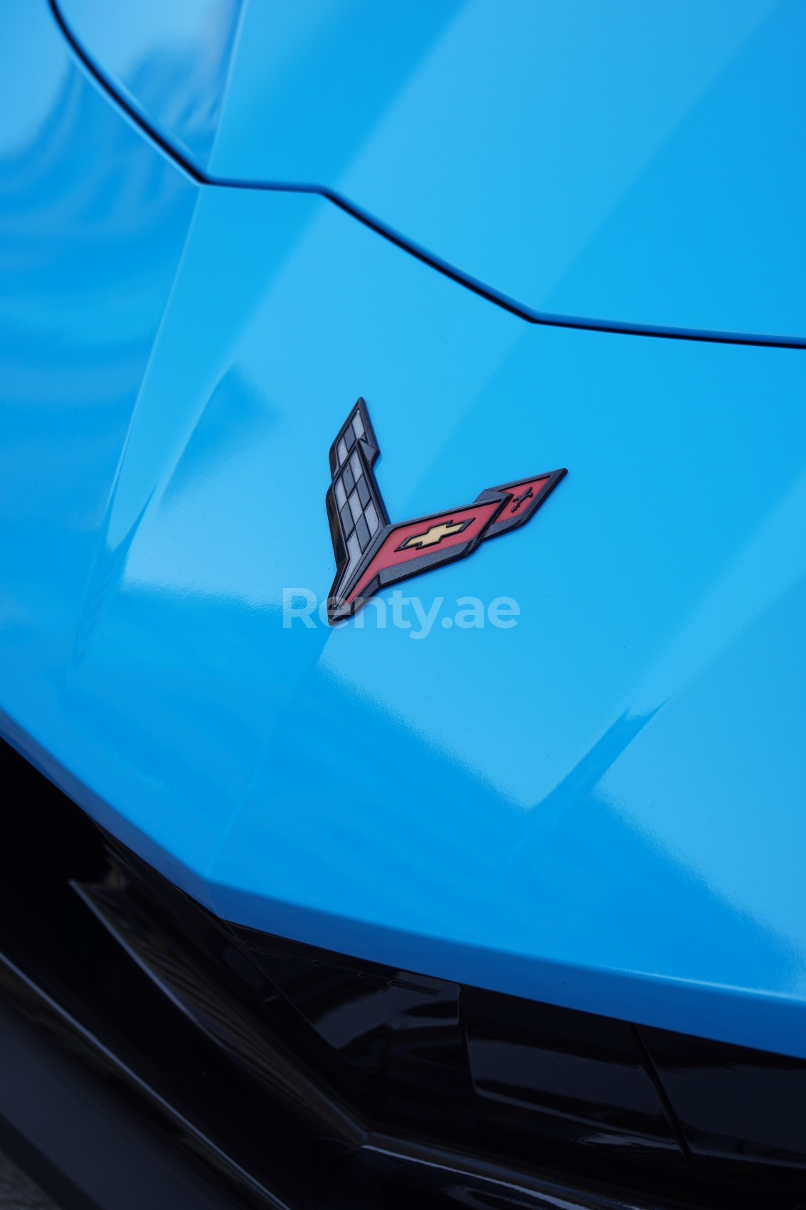 أزرق Chevrolet Corvette للإيجار في دبي 3