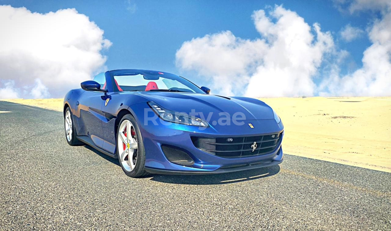 Blue Ferrari Portofino Rosso for rent in Abu-Dhabi 1