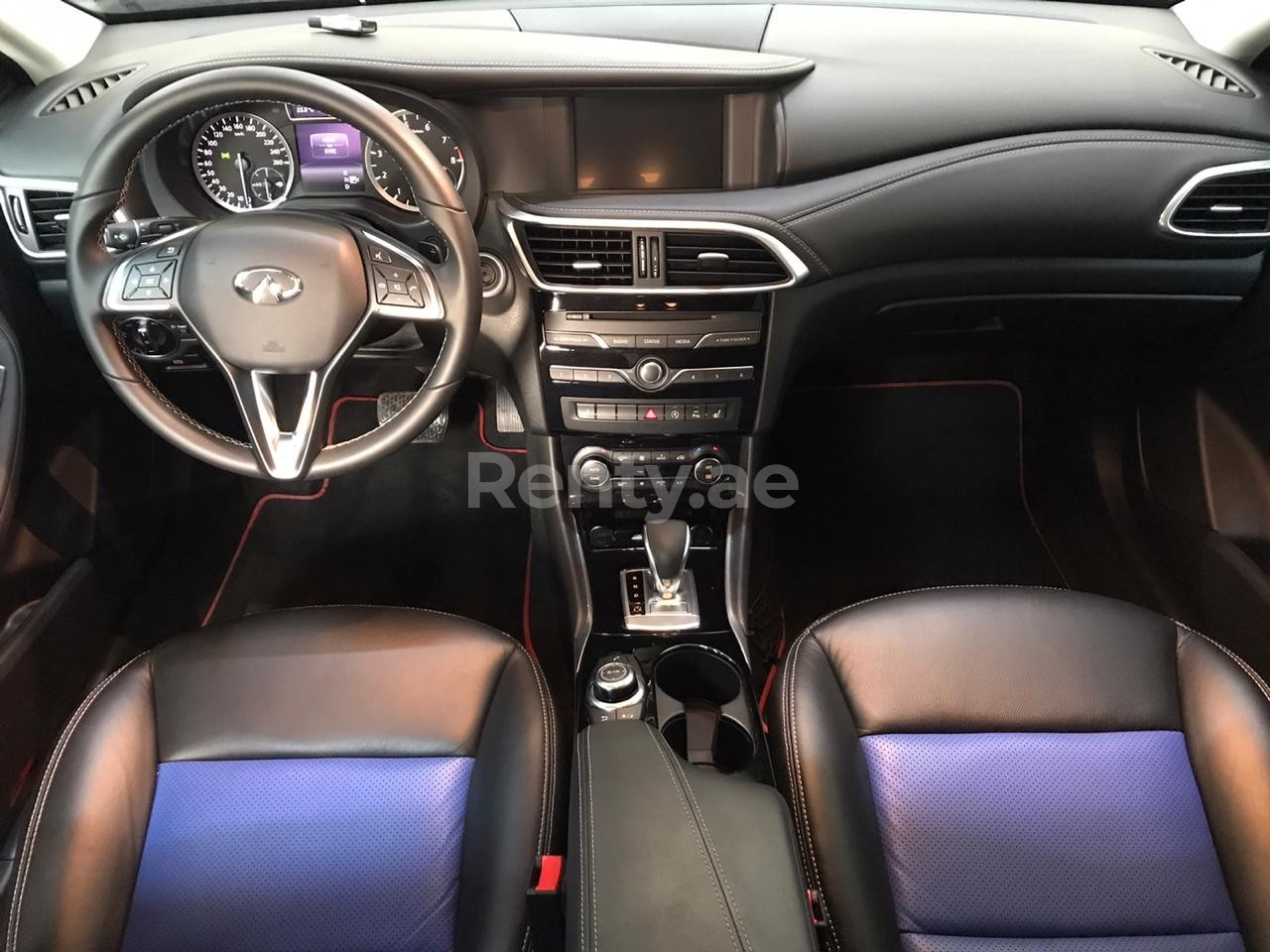 Blue Infiniti Q30 for rent in Abu-Dhabi 2