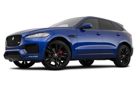 Bleue Jaguar F-Pace en location à Dubai