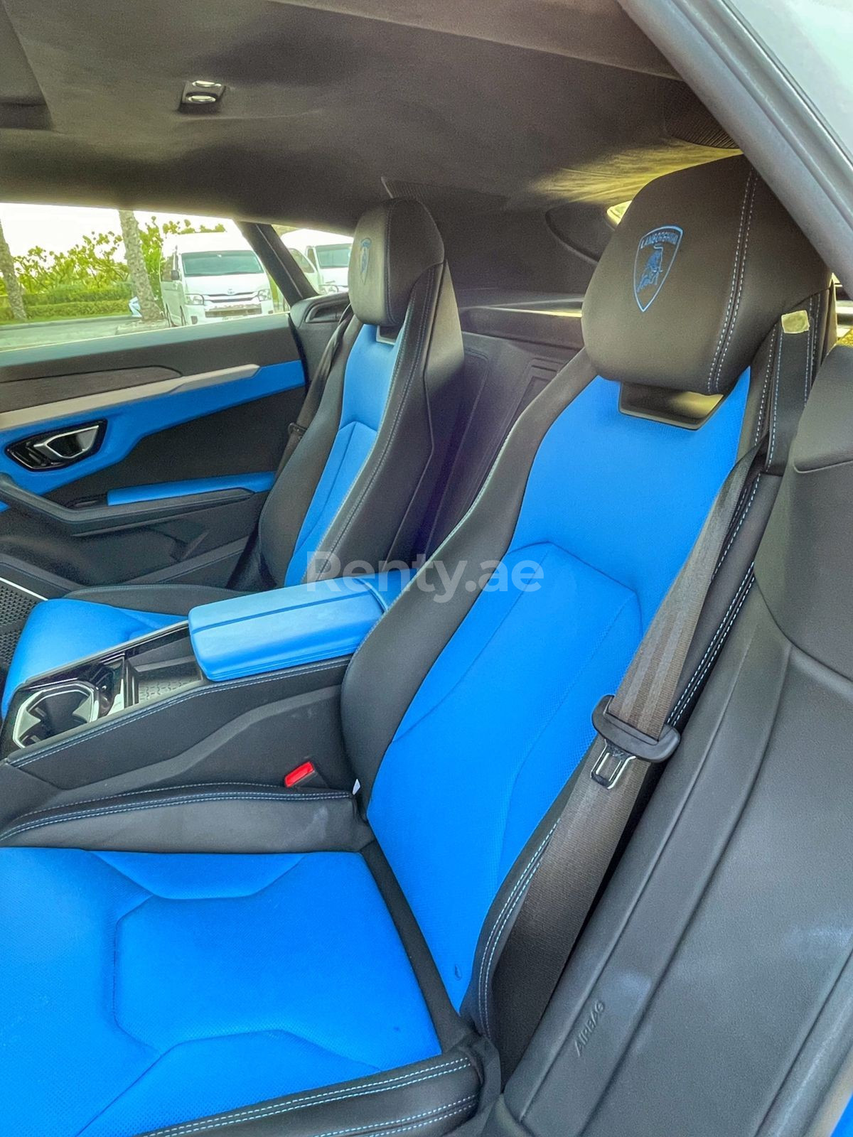 Blue Lamborghini Urus for rent in Abu-Dhabi 4