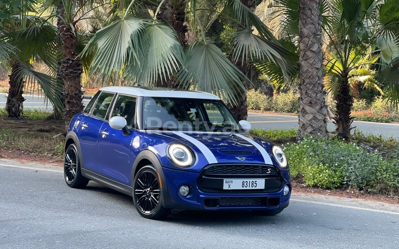 Blue Mini Cooper S for rent in Abu-Dhabi