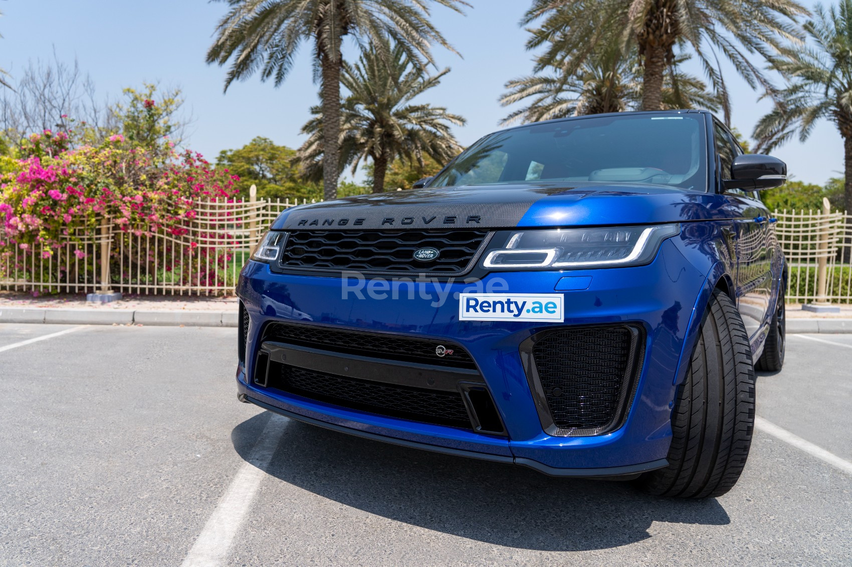 Blue Range Rover SVR for rent in Sharjah 3