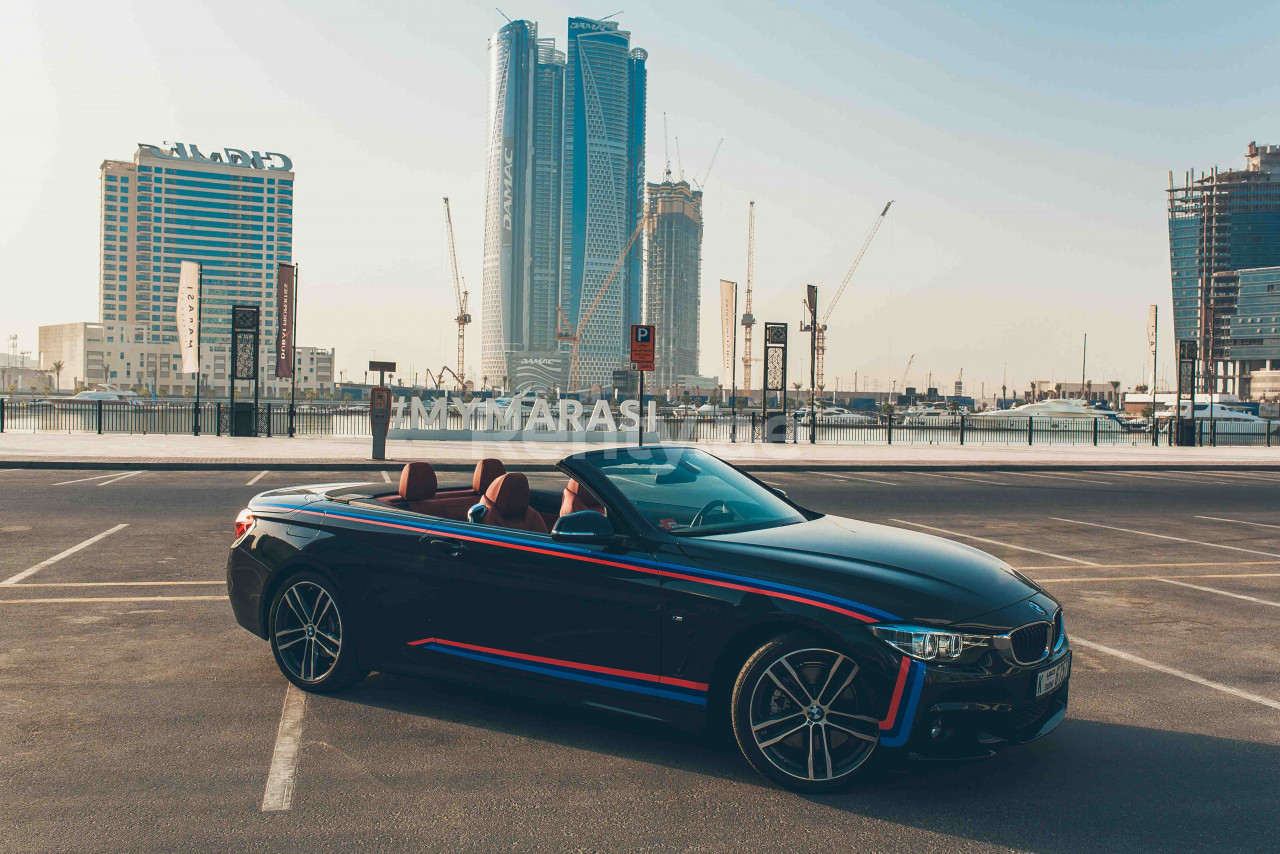 Black BMW 430i Cabrio for rent in Dubai 3