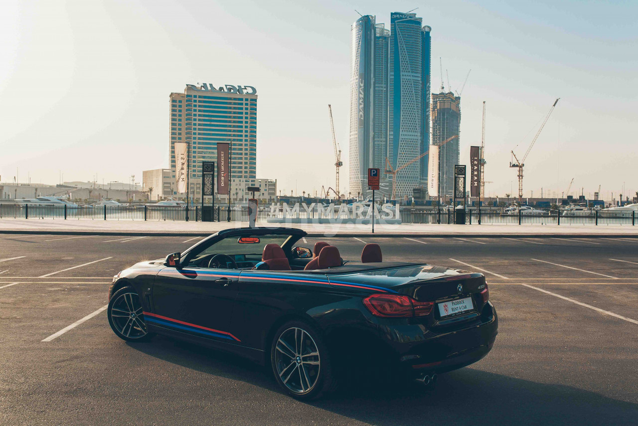 Black BMW 430i Cabrio for rent in Dubai 4