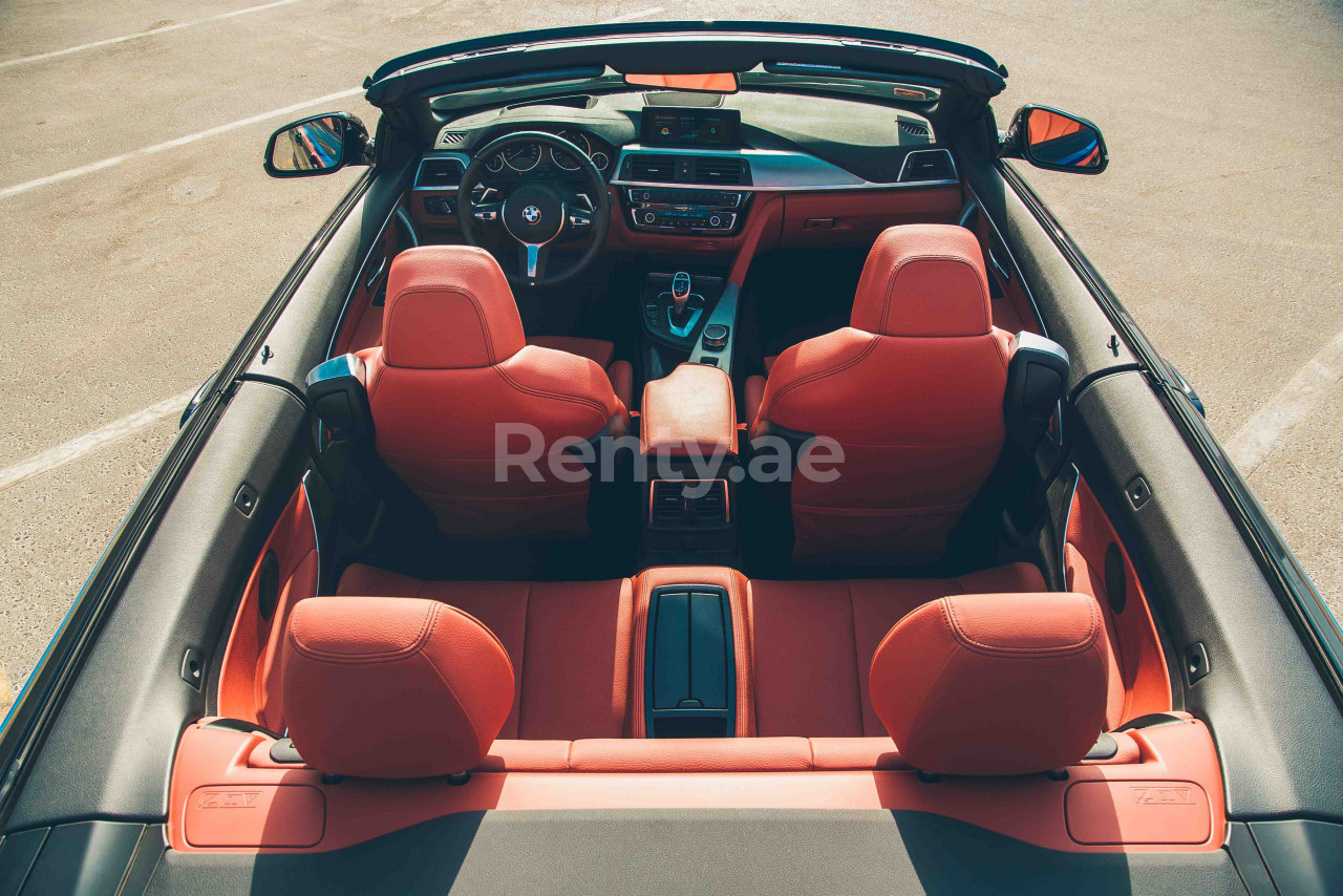 Black BMW 430i Cabrio for rent in Dubai 6