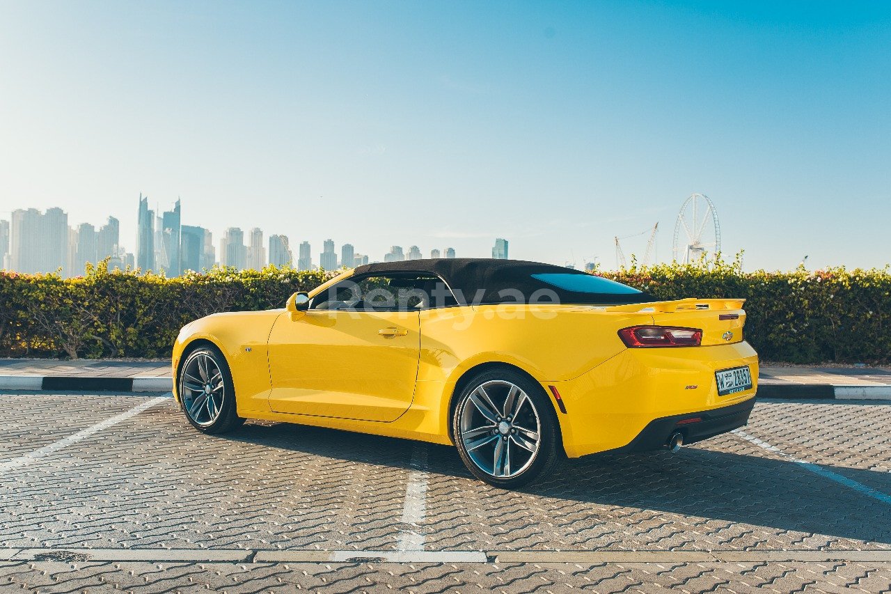 Yellow Chevrolet Camaro for rent in Dubai 4