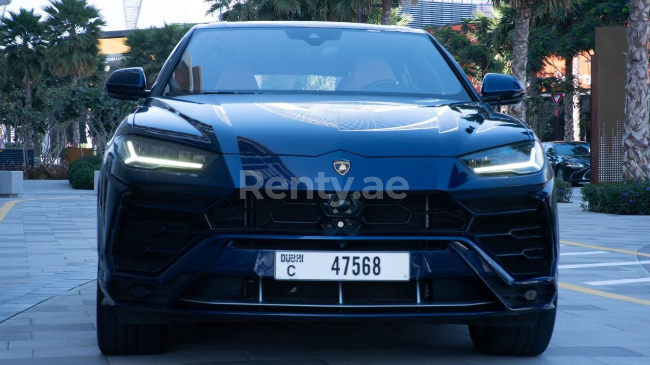 Dark Blue Lamborghini Urus for rent in Abu-Dhabi 0