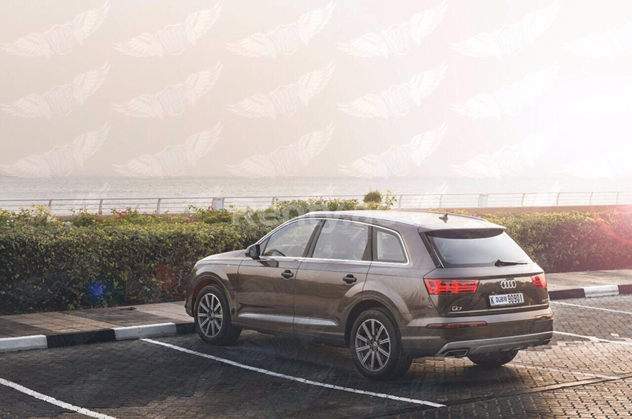 Dark Brown Audi Q7 v8 Limited Edition for rent in Dubai 3