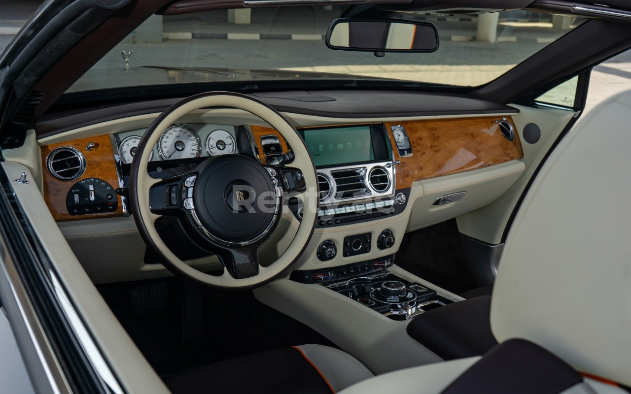 Dark Brown Rolls Royce Dawn for rent in Abu-Dhabi 3