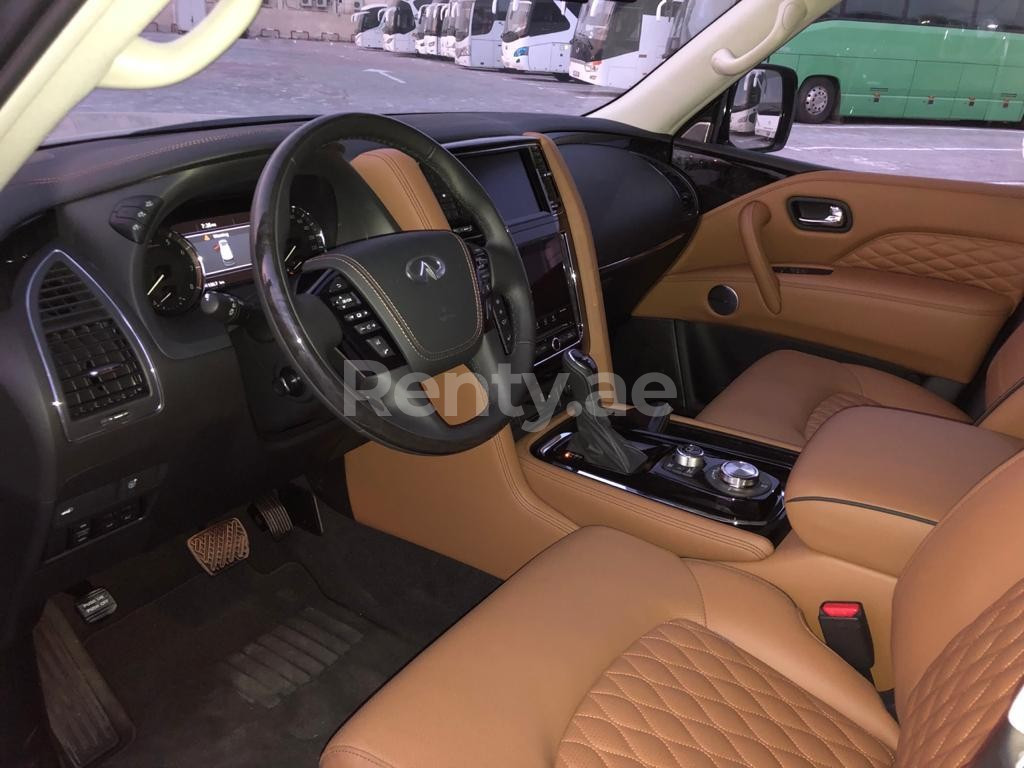 Dark Grey Infiniti QX 80 for rent in Sharjah 3