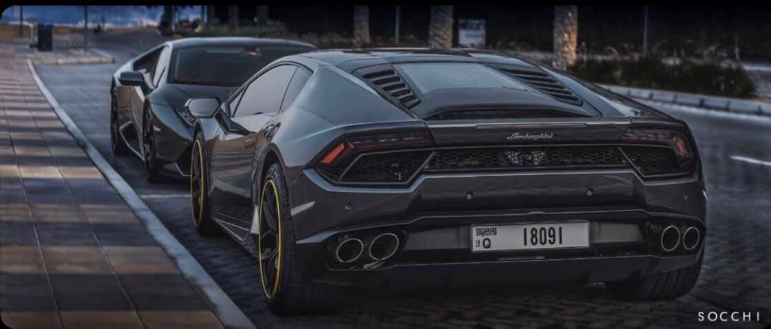 Dark Grey Lamborghini Huracan for rent in Sharjah 1