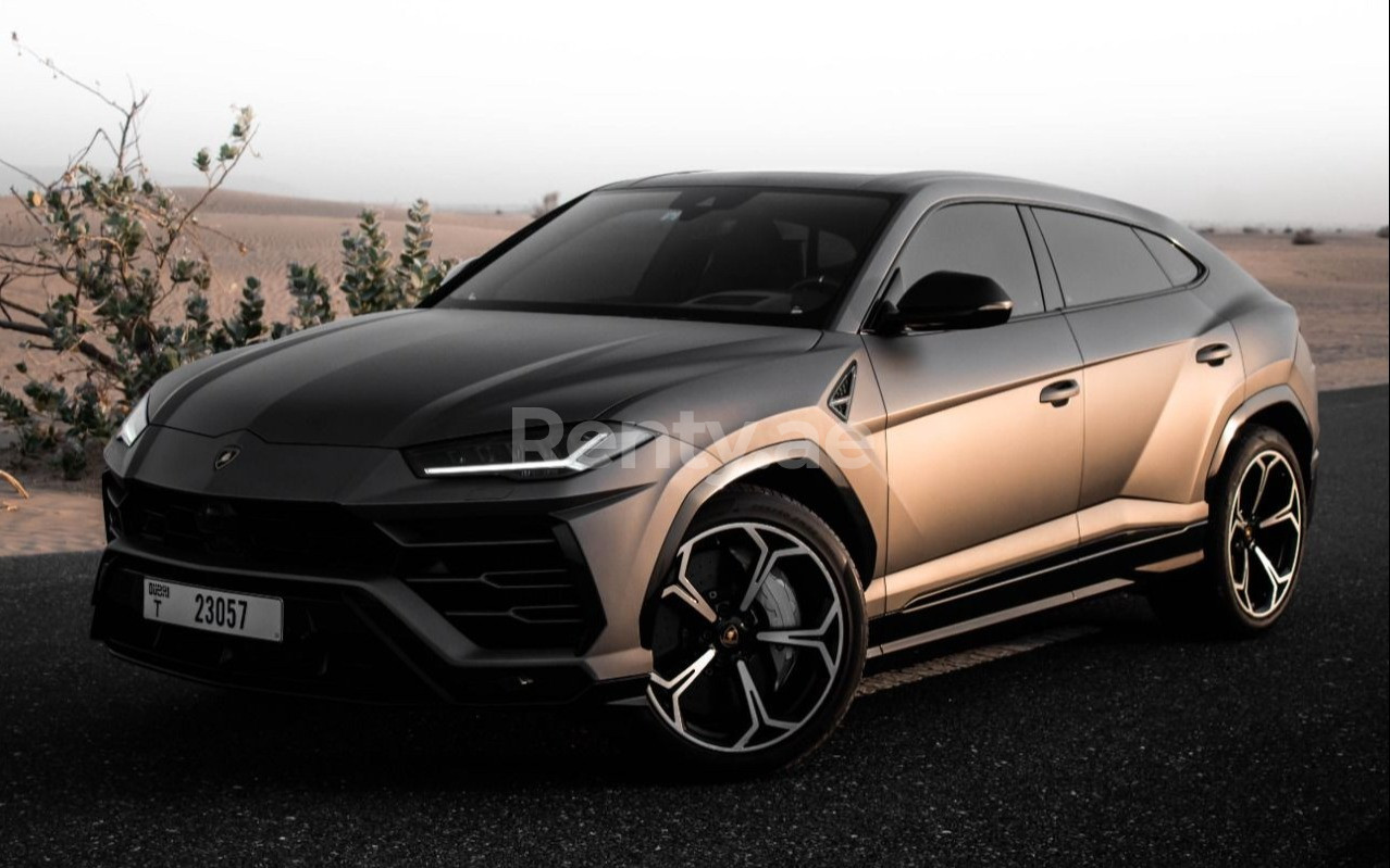 Dark Grey Lamborghini Urus for rent in Dubai