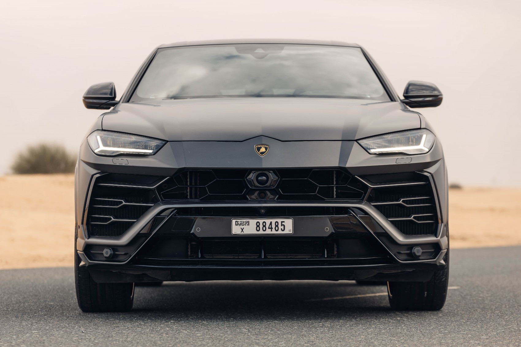 Dark Grey Lamborghini Urus for rent in Dubai 0