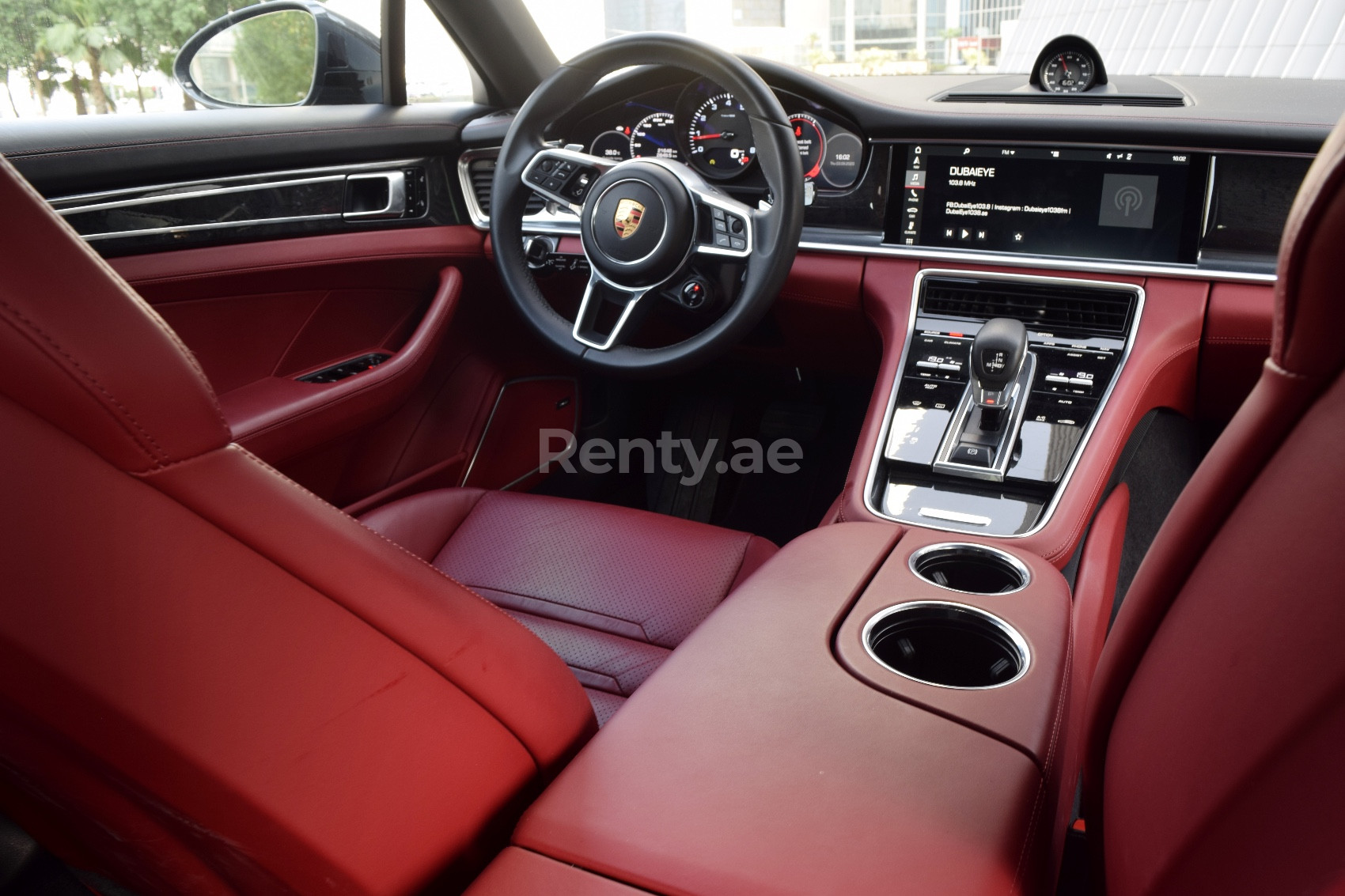 Dark Grey Porsche Panamera 4 for rent in Dubai 4