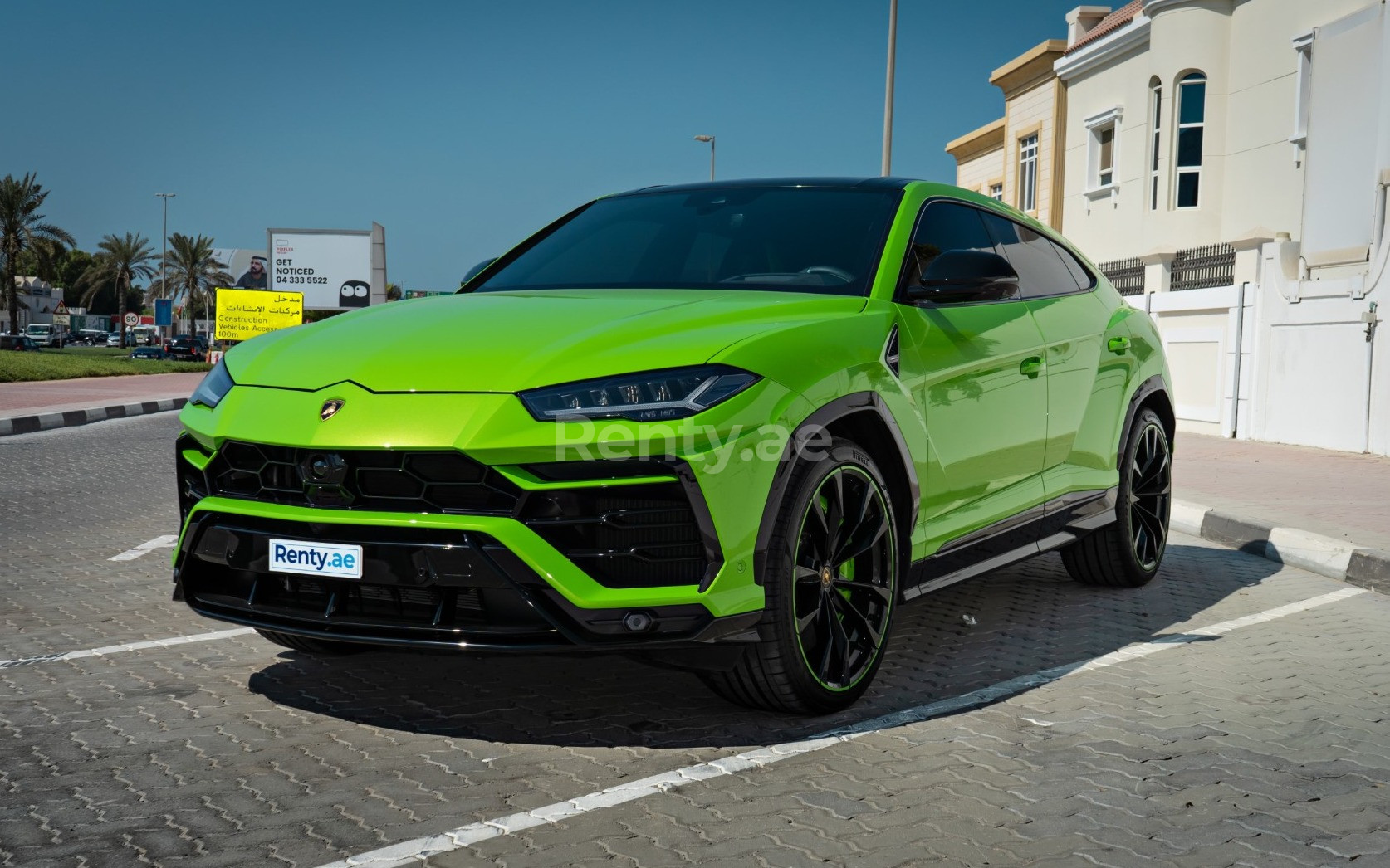 Green Lamborghini Urus Capsule for rent in Abu-Dhabi