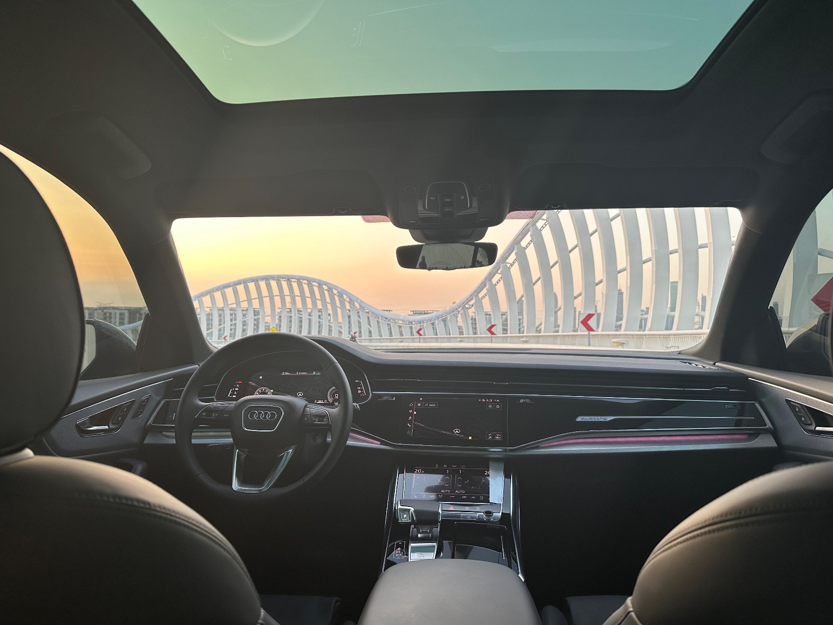 Grey Audi Q8 for rent in Abu-Dhabi 2