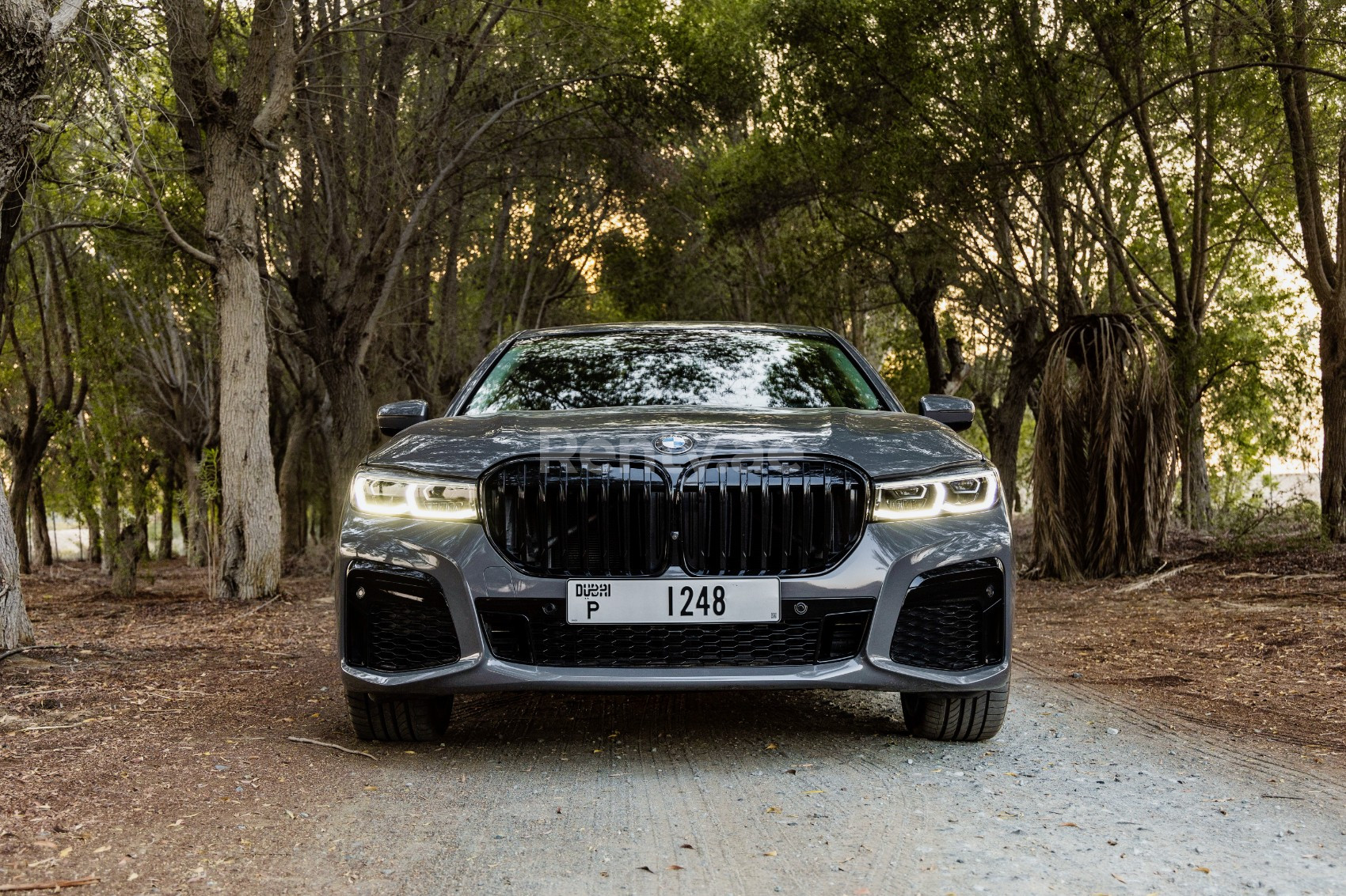 اللون الرمادي BMW 7 Series للإيجار في دبي 1