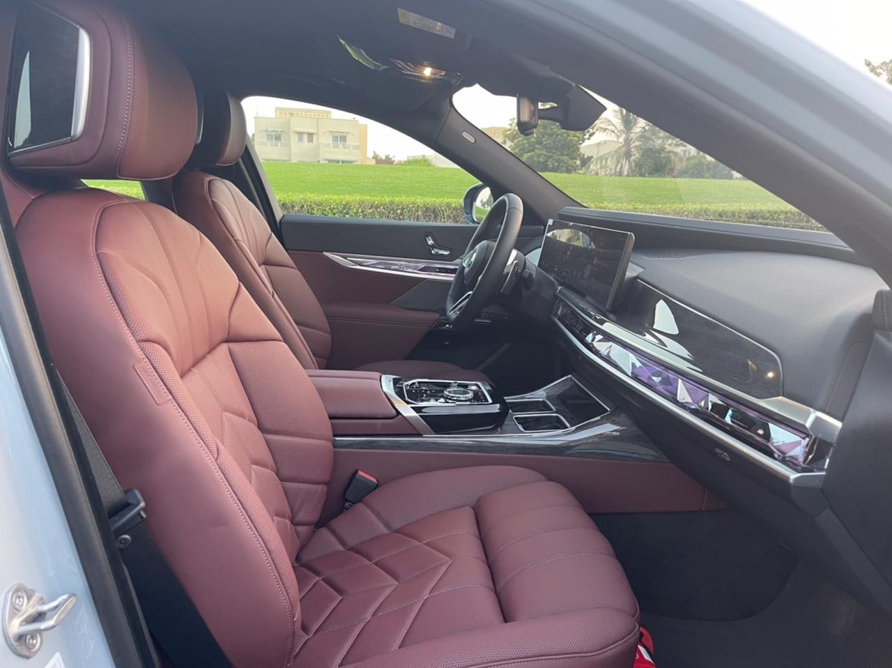 Grey BMW 740Li for rent in Abu-Dhabi 2