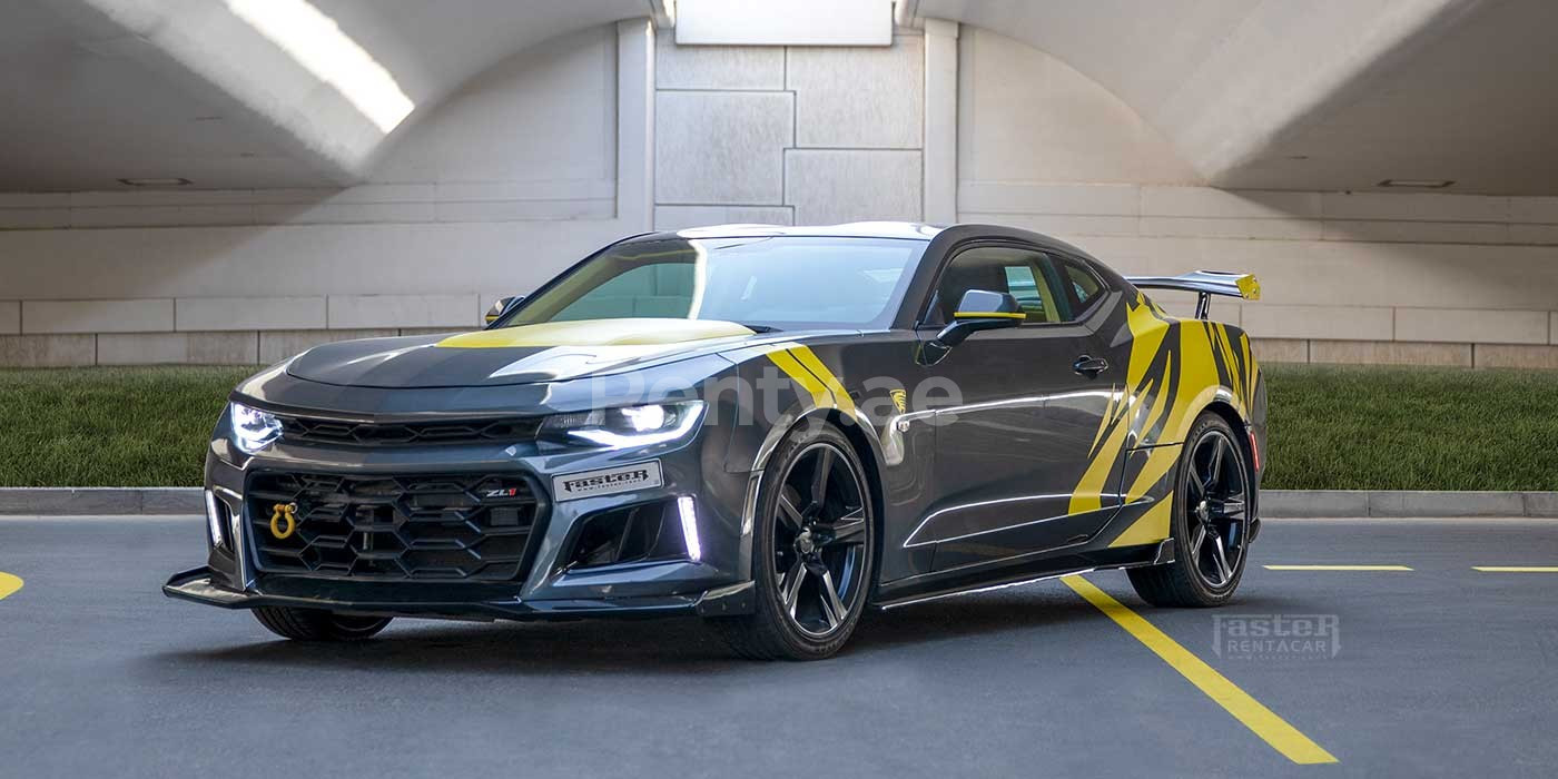 Grey Chevrolet Camaro for rent in Dubai 0