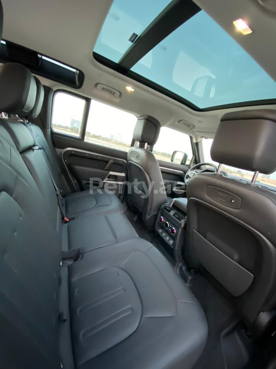 Grey Range Rover Defender for rent in Sharjah 5