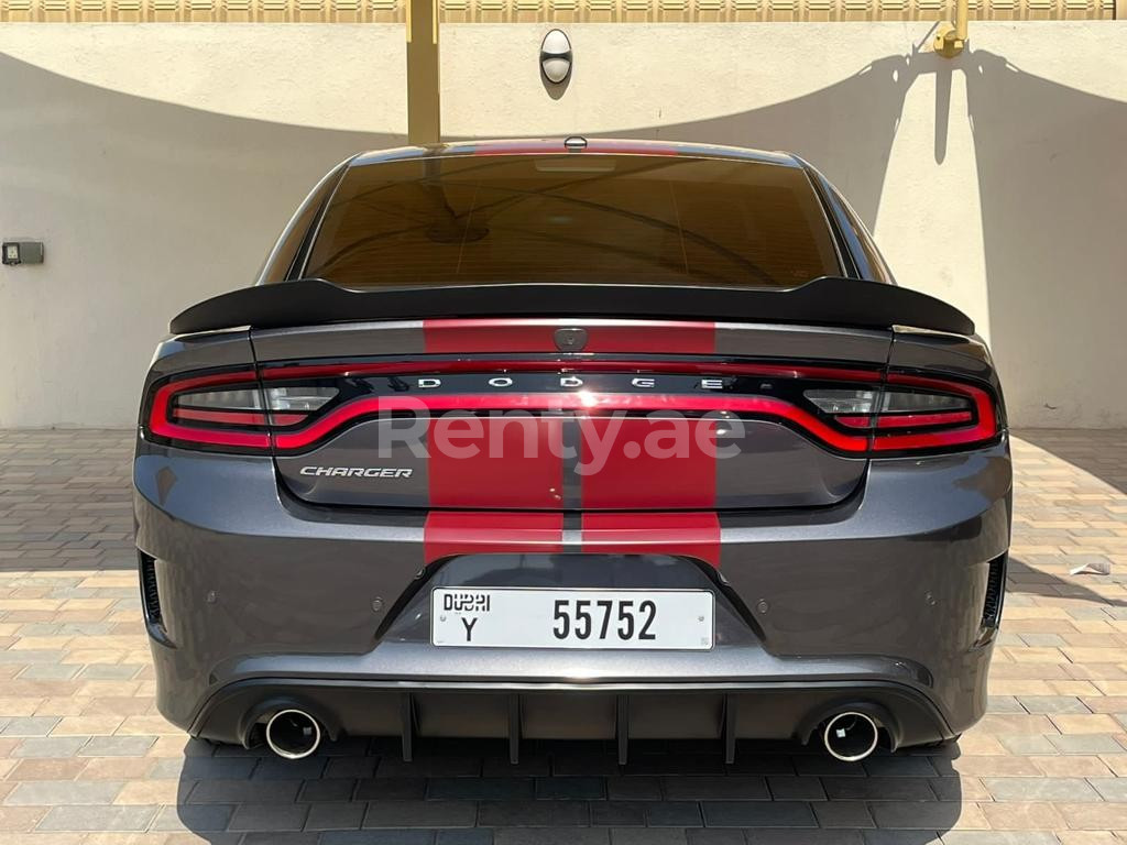 Grey Dodge Charger for rent in Abu-Dhabi 3