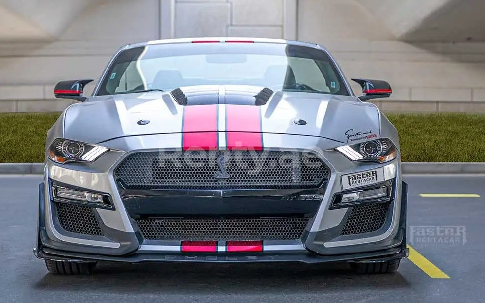 Grey Ford Mustang for rent in Dubai