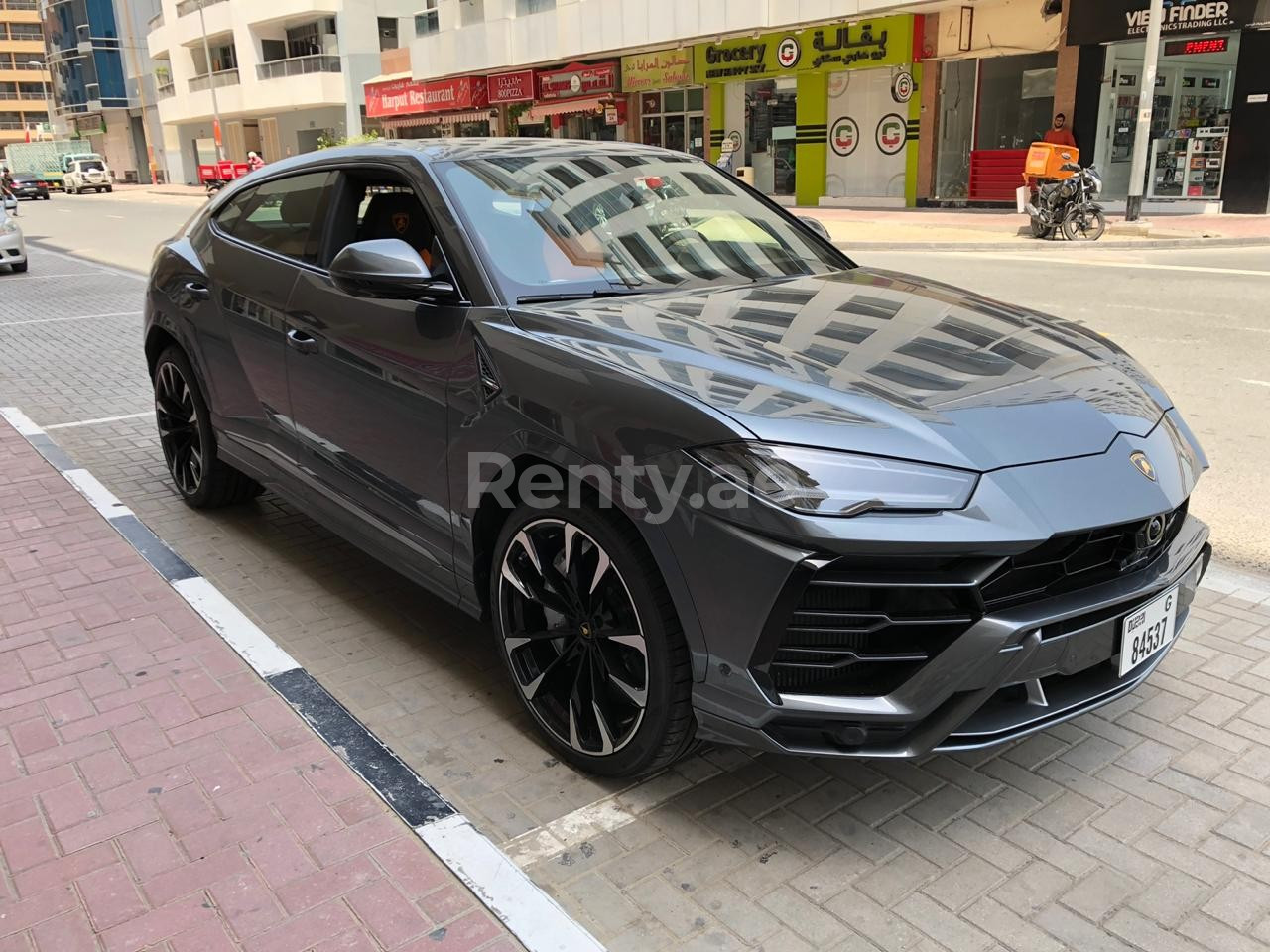 Grey Lamborghini Urus for rent in Abu-Dhabi