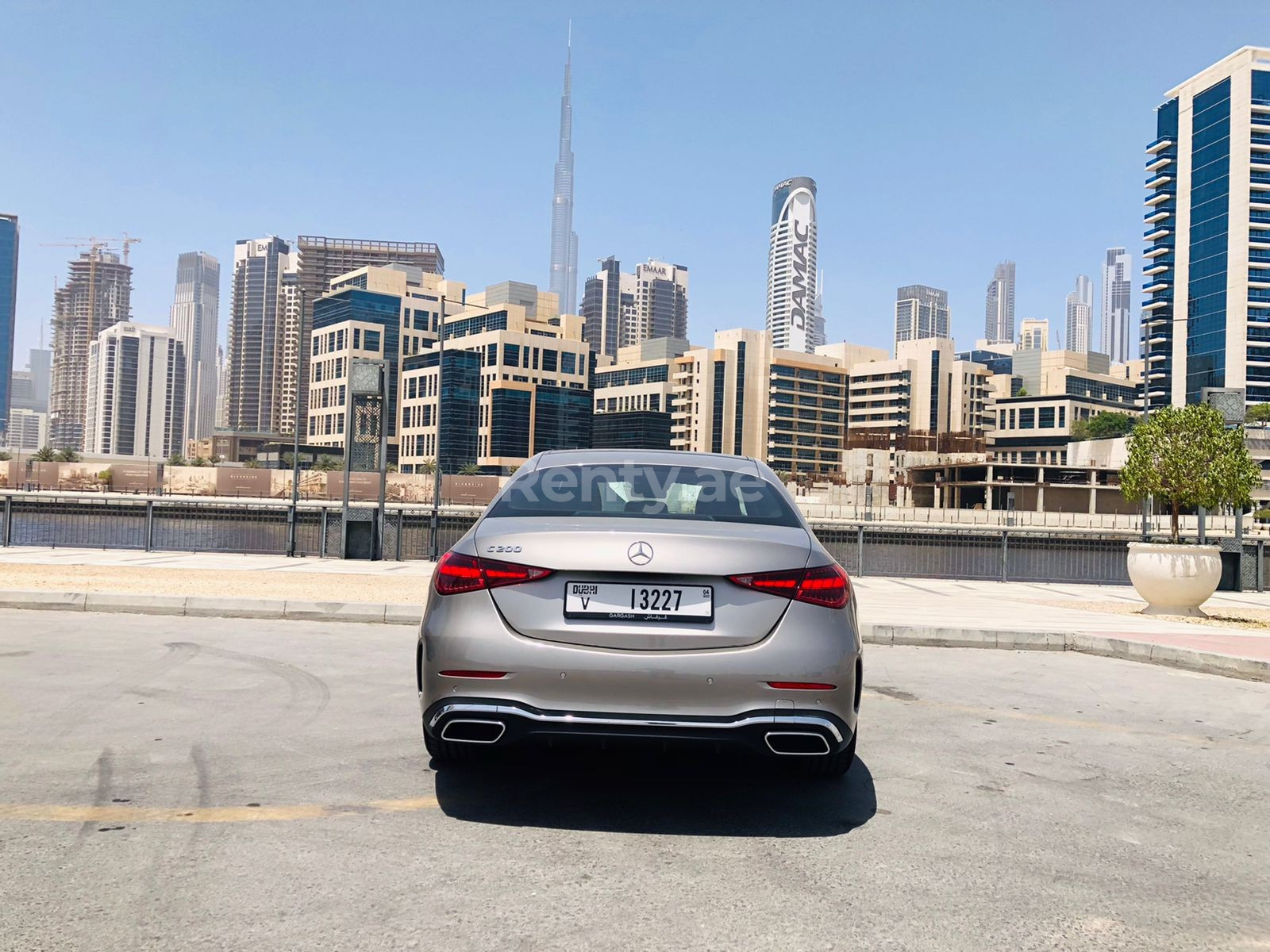 Grey Mercedes C 200 new Shape for rent in Dubai 7