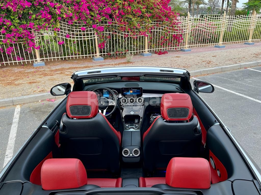 Black Mercedes C300 Convertible for rent in Sharjah 3