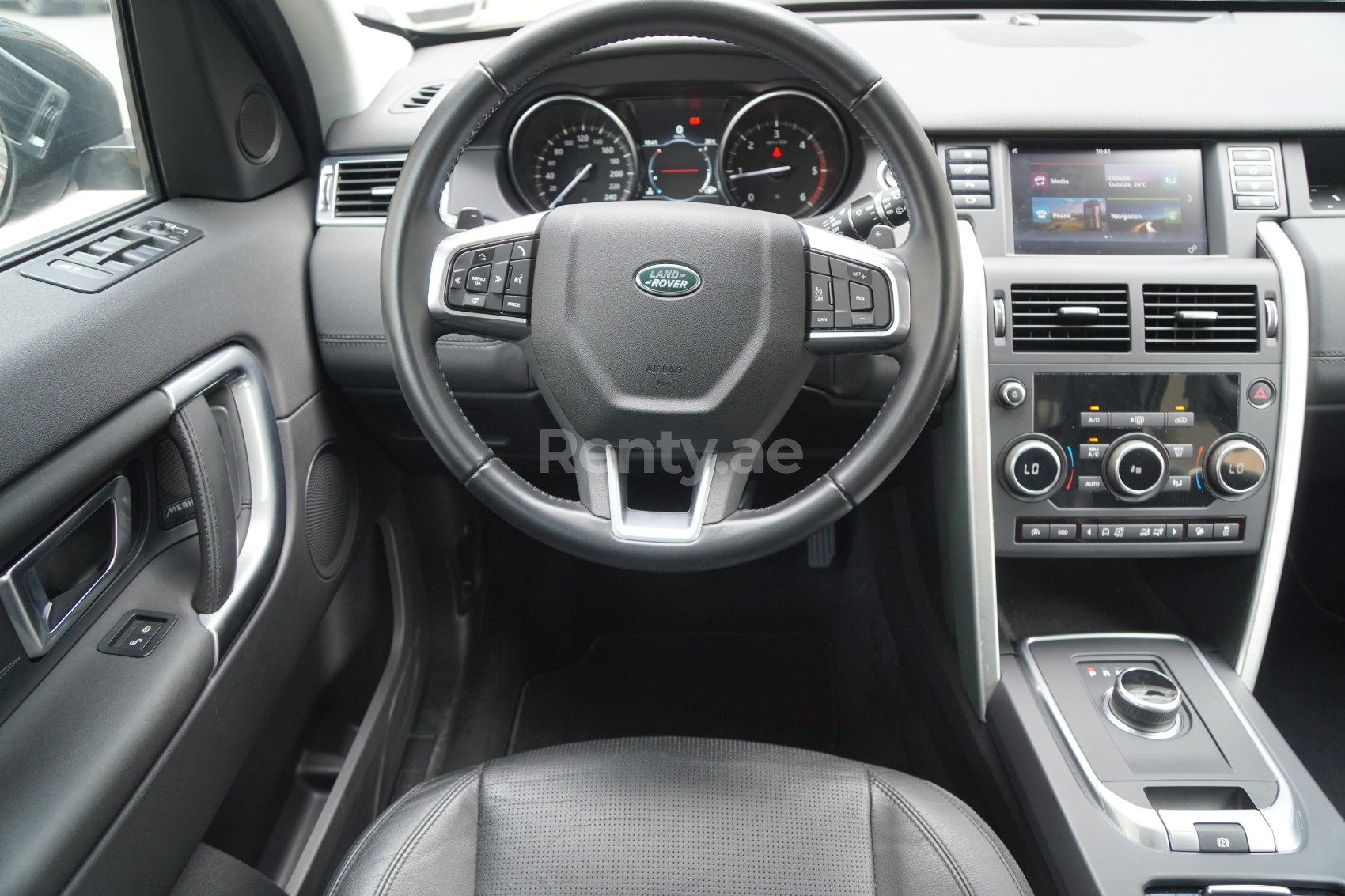 Grey Range Rover Discovery for rent in Dubai 3