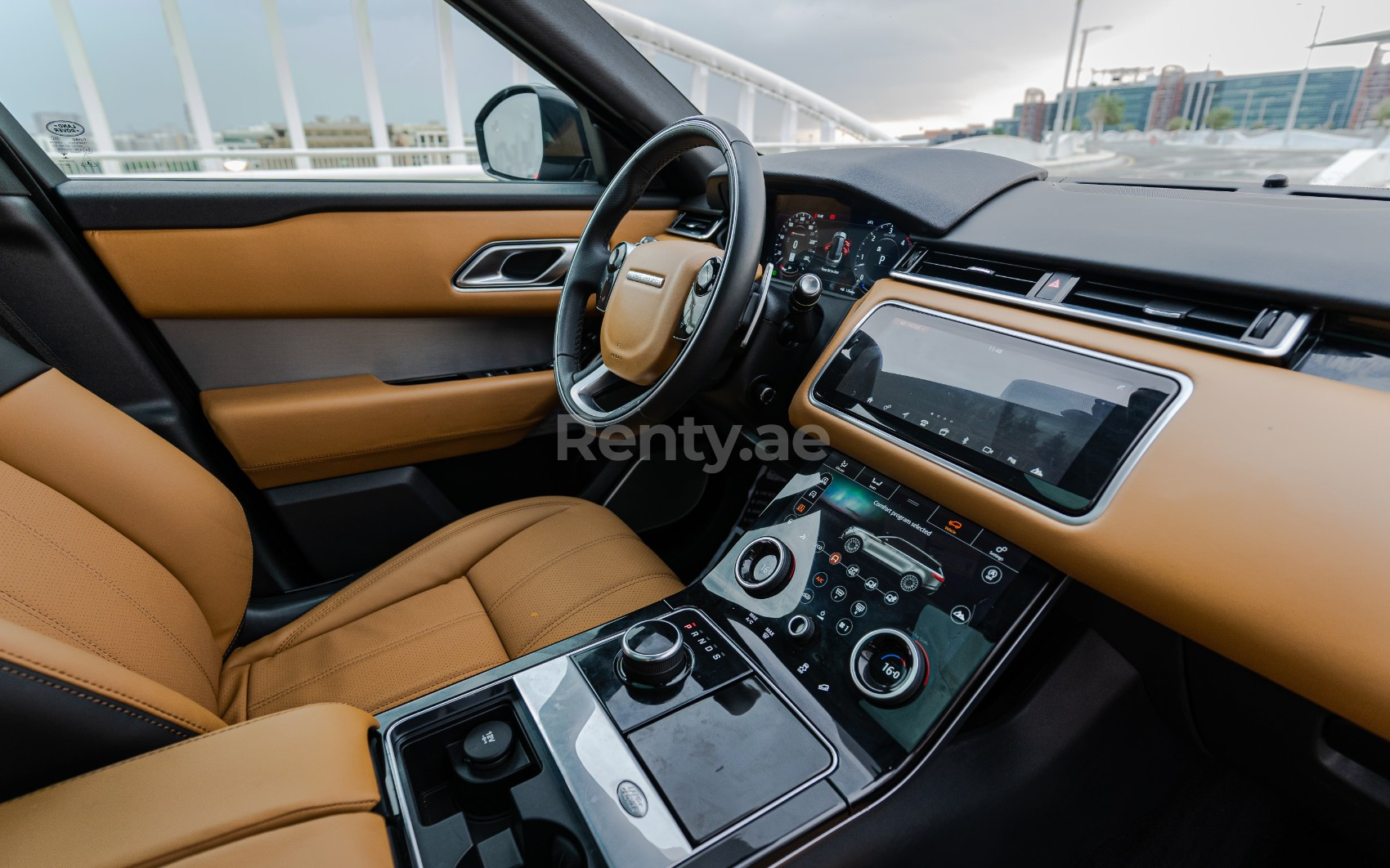 Grey Range Rover Velar for rent in Dubai 5