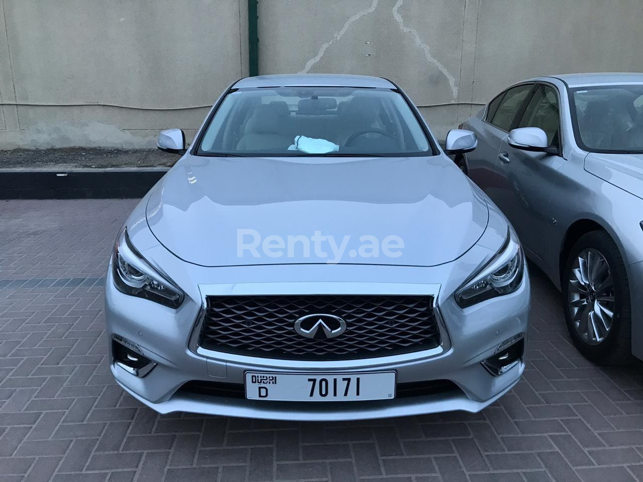 Silver Infiniti Q50 for rent in Abu-Dhabi 0