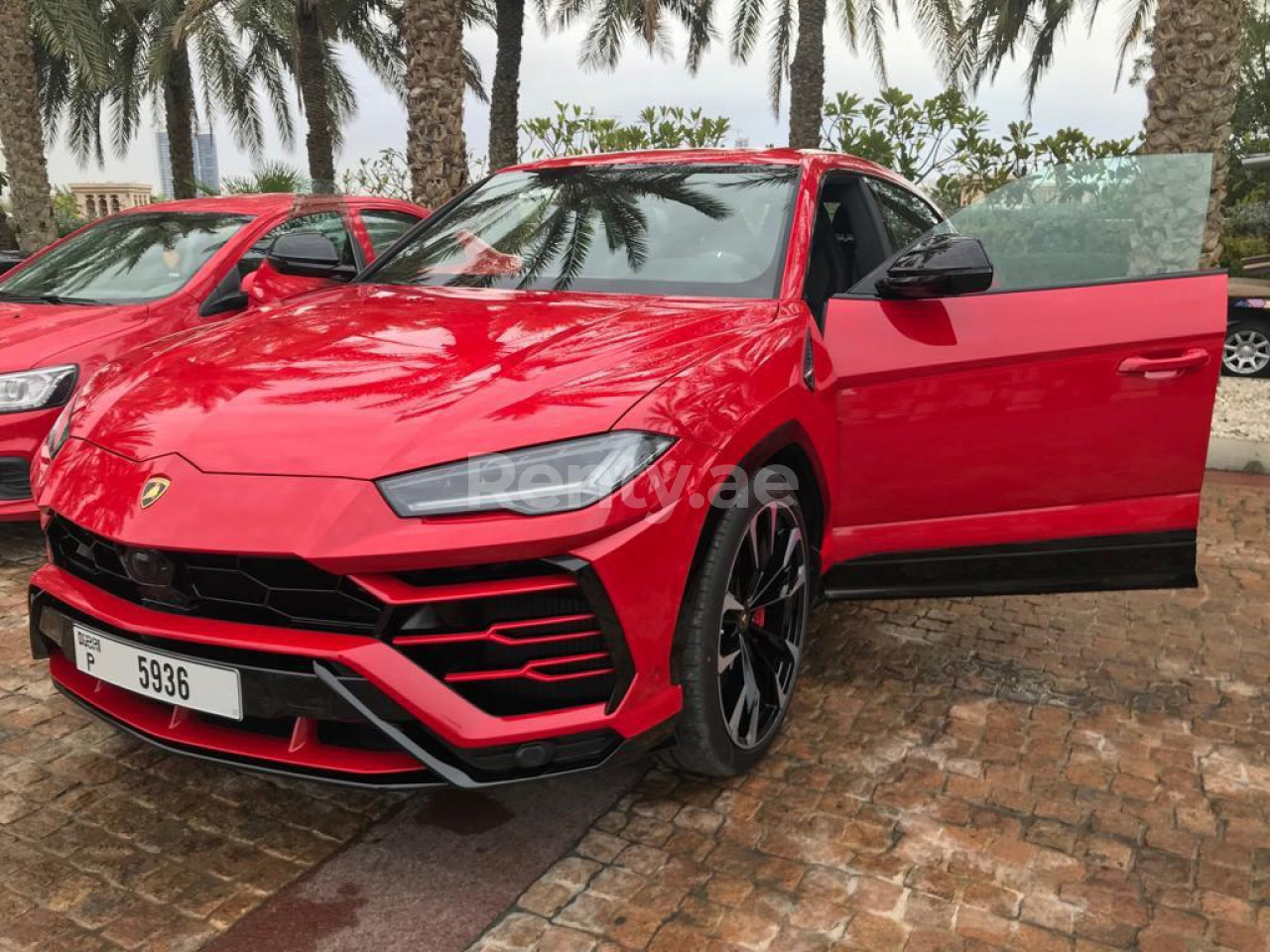 Red Lamborghini Urus for rent in Dubai 4