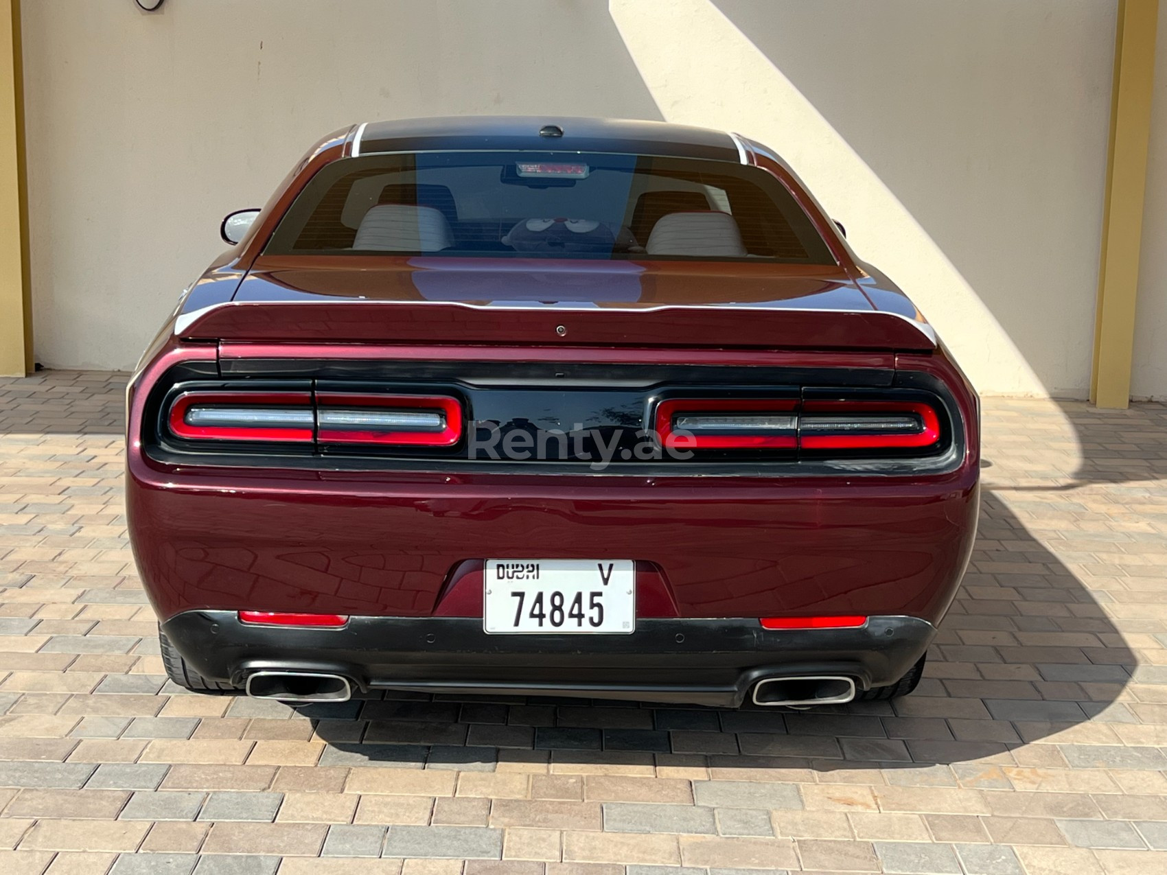 Maroon Dodge Challenger V8 RT Demon Widebody for rent in Sharjah 1