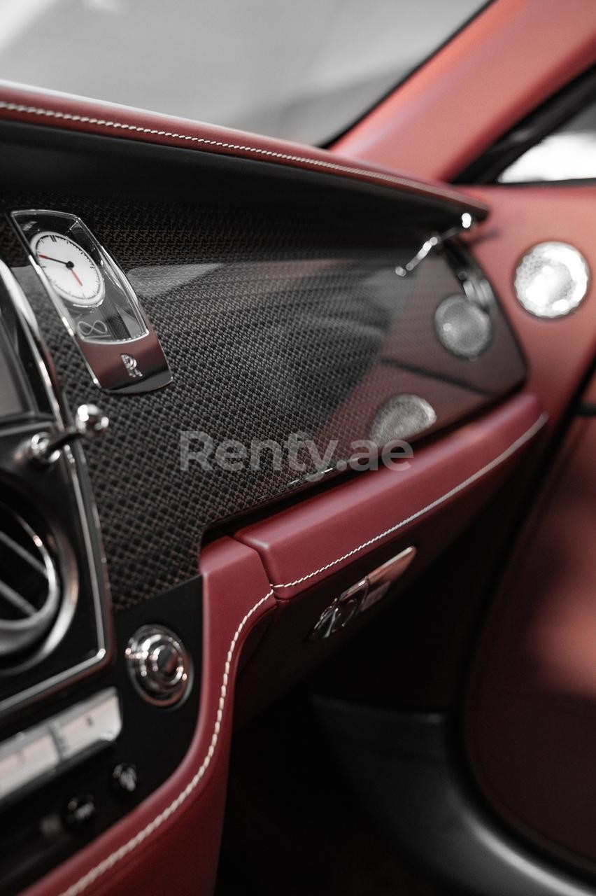 Maroon Rolls Royce Wraith Black Badge for rent in Abu-Dhabi 2