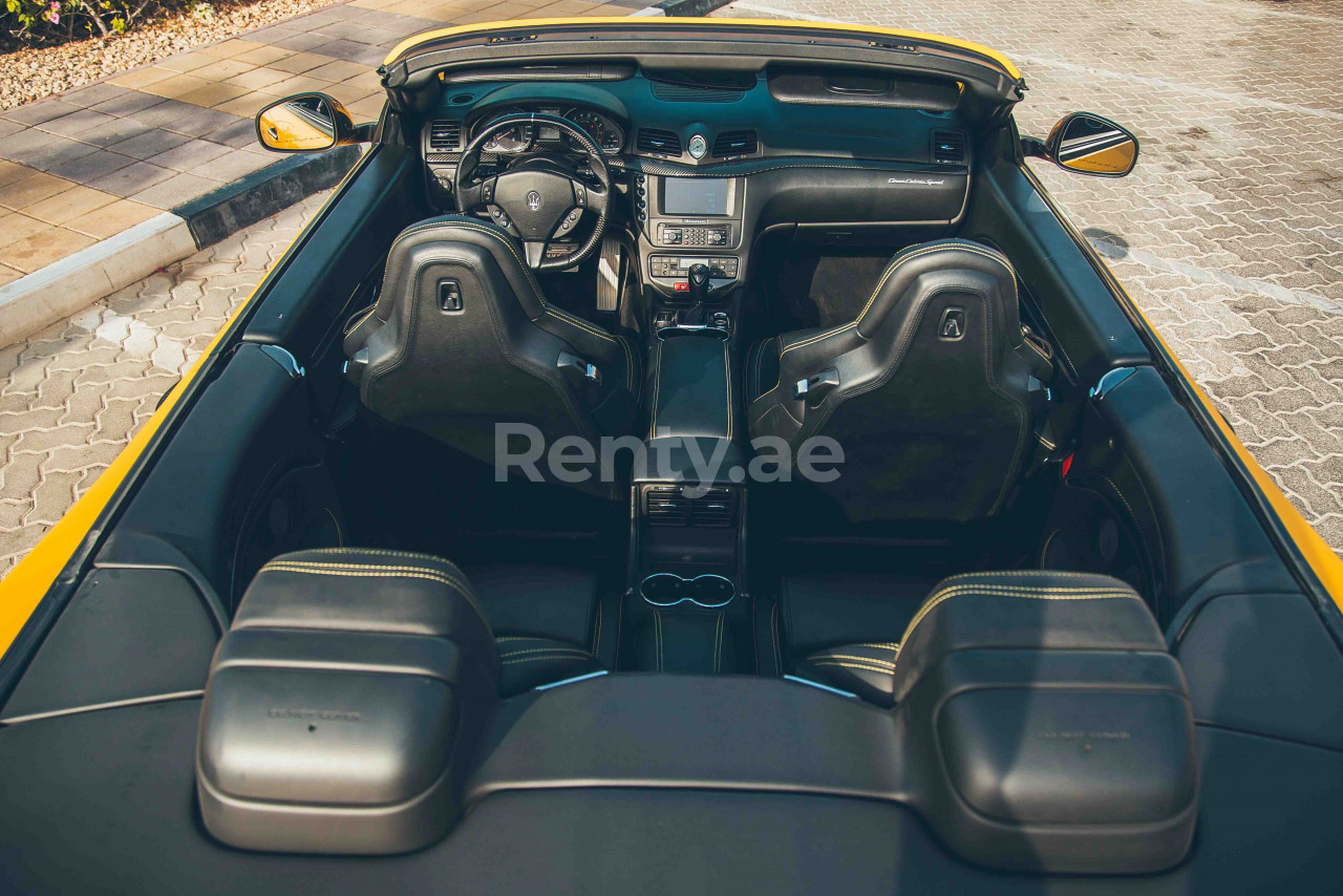 Yellow Maserati GranCabrio for rent in Sharjah 6