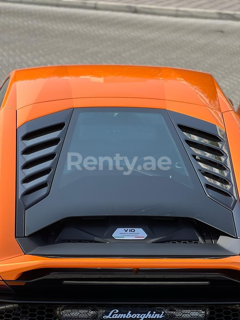 Orange Lamborghini Evo for rent in Sharjah 2