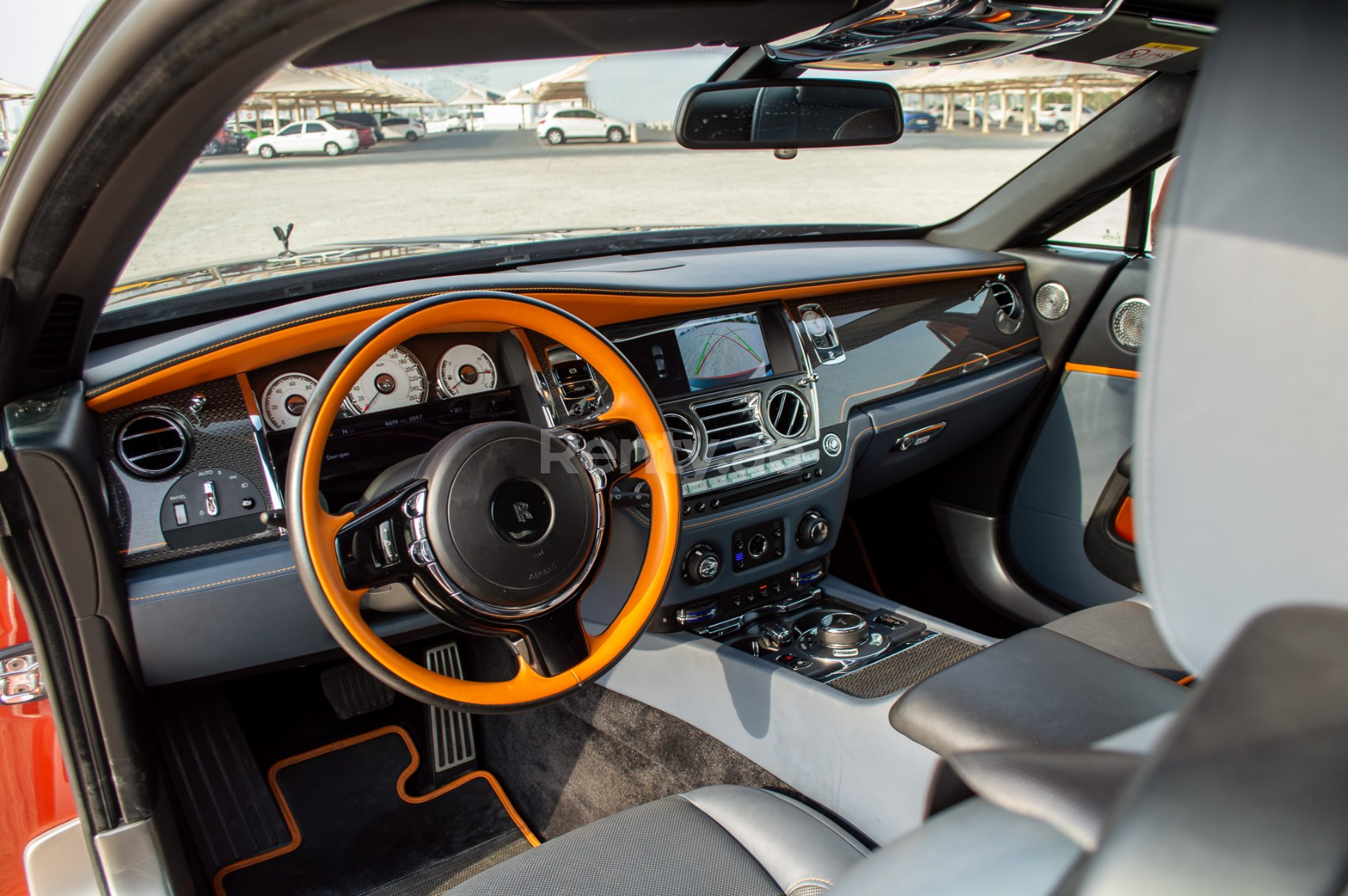 Orange Rolls Royce Wraith- Black Badge for rent in Sharjah 4