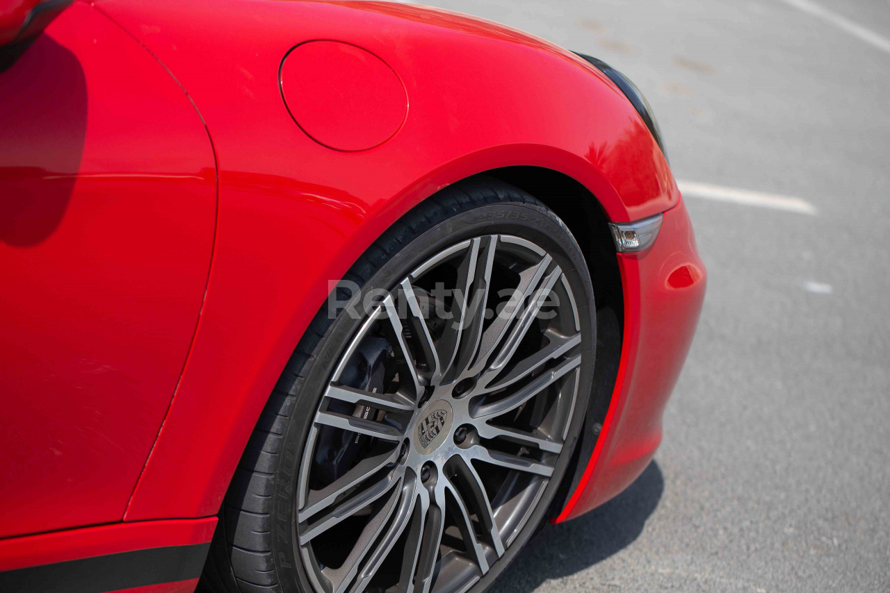 Red Porsche Boxster 981 for rent in Sharjah 0