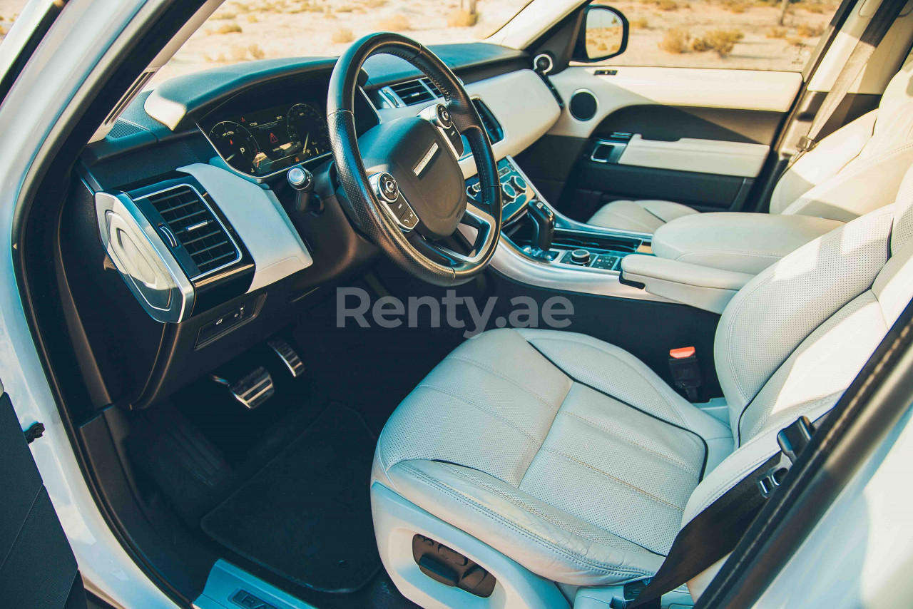 White Range Rover Sport for rent in Abu-Dhabi 7