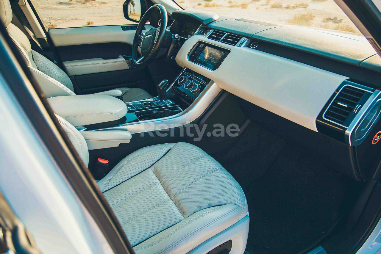 White Range Rover Sport for rent in Abu-Dhabi 8