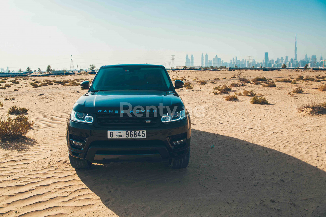 Black Range Rover Sport for rent in Dubai 2