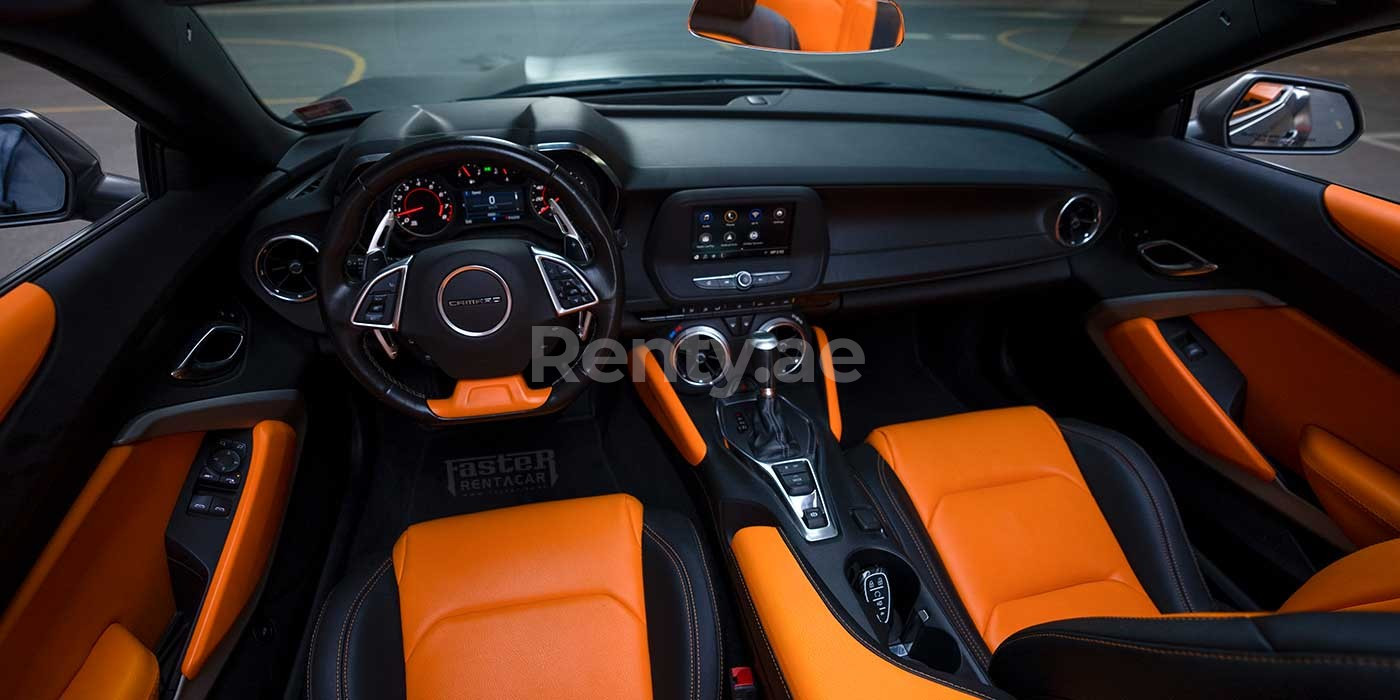 Dark Grey Chevrolet Camaro for rent in Dubai 2