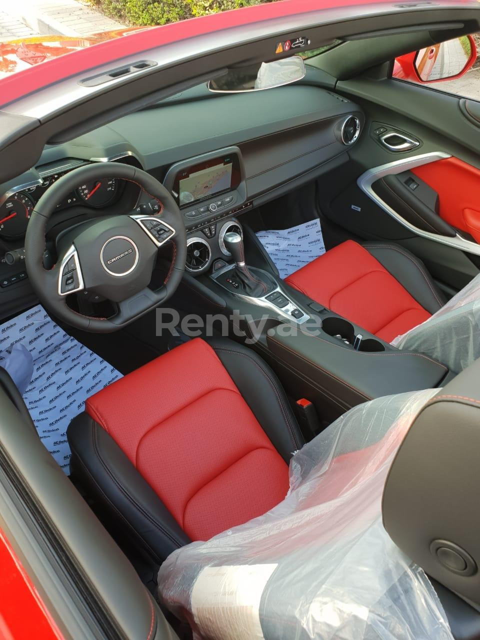 Red Chevrolet Camaro for rent in Abu-Dhabi 3