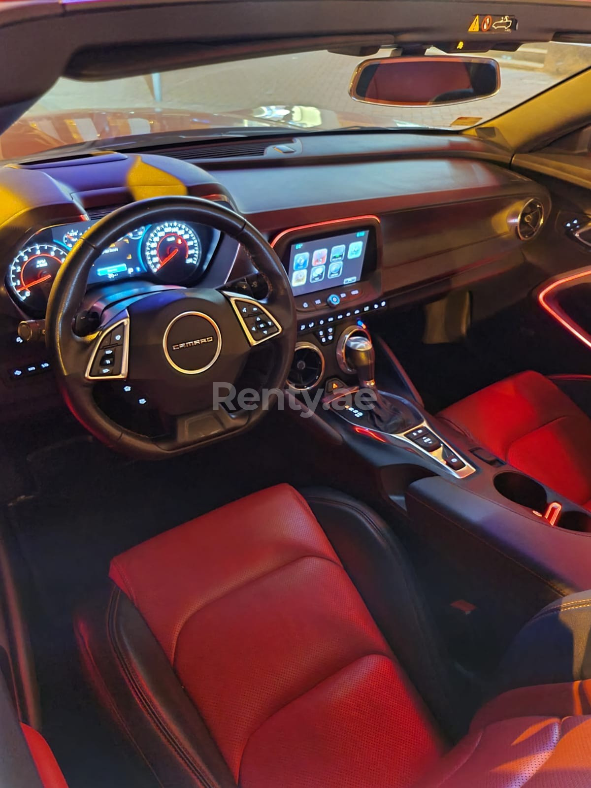 Red Chevrolet Camaro for rent in Sharjah 4