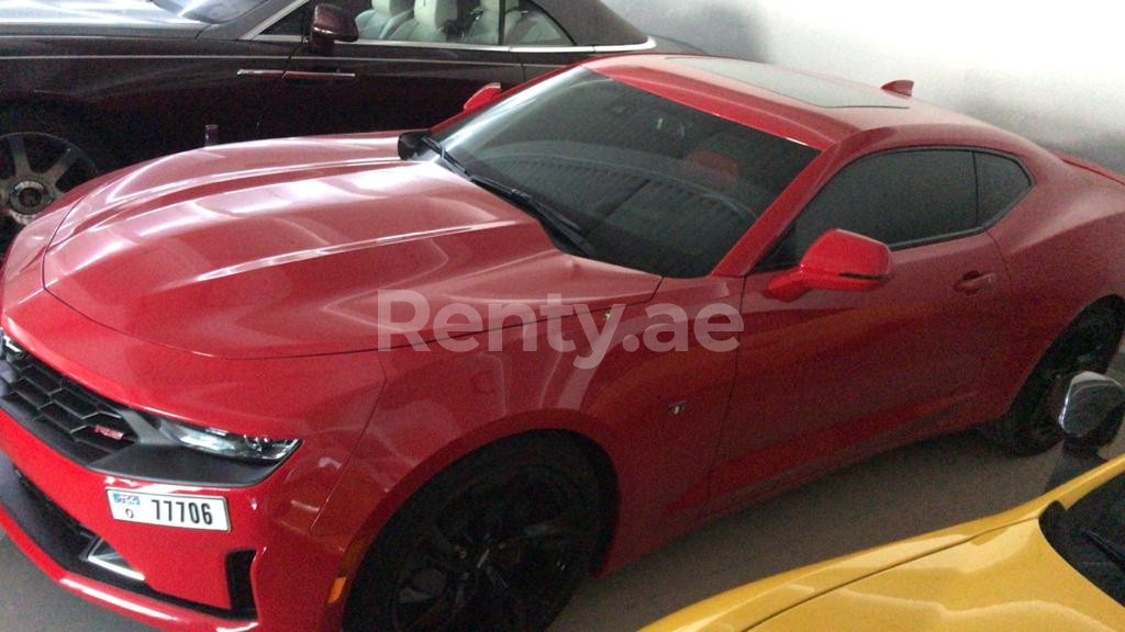 Red Chevrolet Camaro for rent in Dubai 0