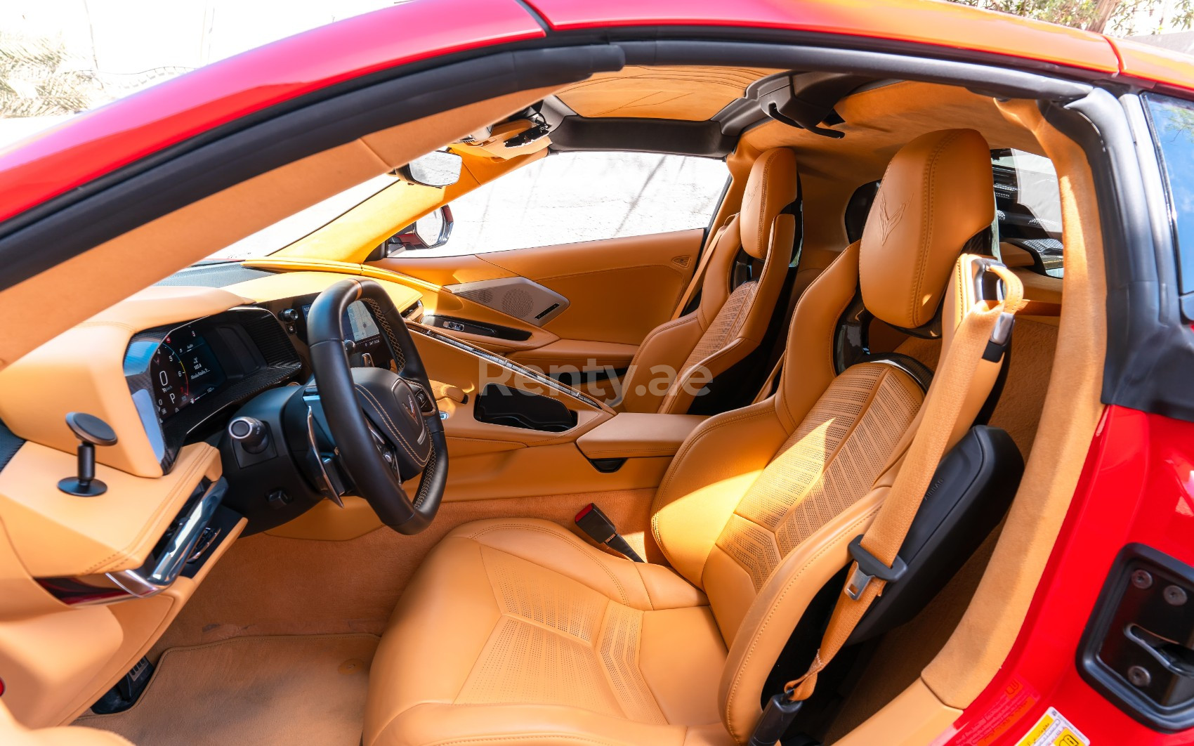 Red Chevrolet Corvette C8 Spyder for rent in Abu-Dhabi 4